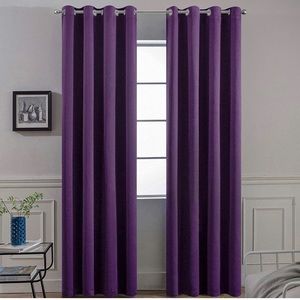 Four (4) Purple Thermal Blackout Curtain Panels Gorgeous 84” EUC